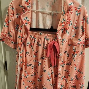 Candy Cane Print Pajama Set